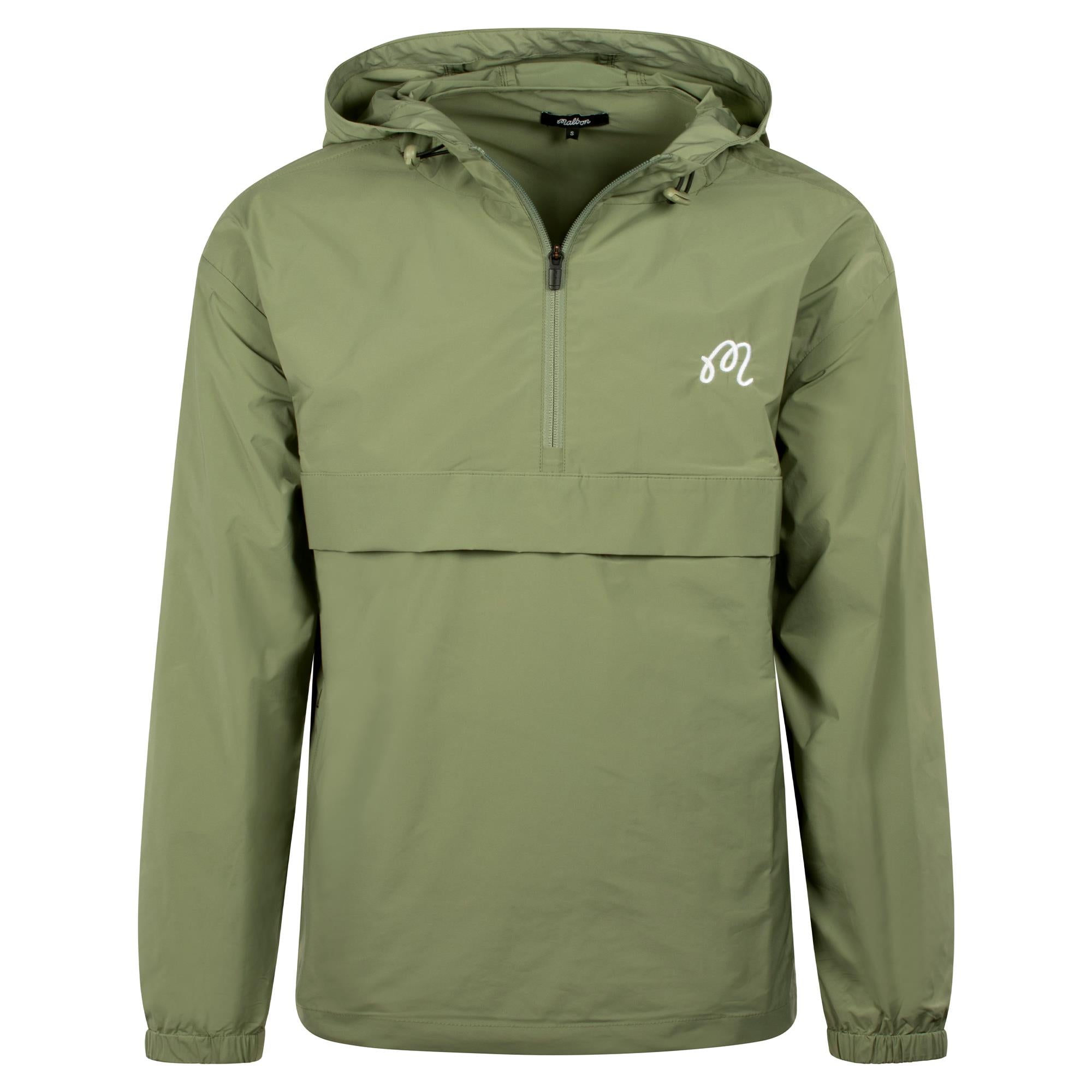 Malbon Golf M Script Nylon Anorak Golf Jacket Sage